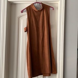 Brown suede dress